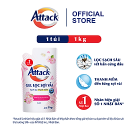 Gel Giặt Attack Hương Giấc Mơ Hoa Anh Đào Túi 1Kg