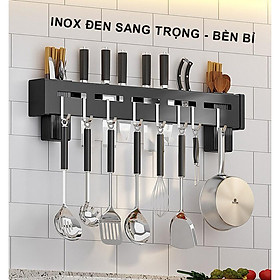 Giá cài dao thớt Kệ treo đa năng, cắm dao kéo, ống đũa và phơi khăn tay, Tặng kèm bộ móc treo inox