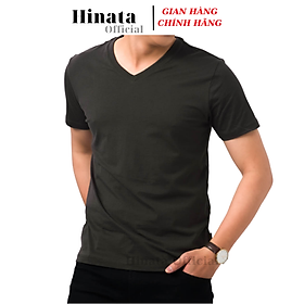 Áo Thun Nam Trơn Cổ Tim, Áo Phông Nam Basic 100 Cotton Cao Cấp Hàng Hiệu Đẹp Thoáng Mát Tay Ngắn Màu Rêu Đậm