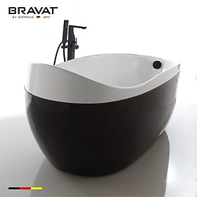 Bồn tắm đặt sàn màu đen Bravat B25824TW-1K