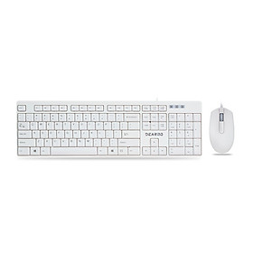Dima DEARMO MK1900 wired keyboard and mouse set business office home keyboard and mouse set laptop computer mouse and keyboard set white 1200DPI self-employed