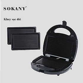 Mua Máy kẹp nướng bánh mì 3 in 1 SOKANY chống dính cao cấp dễ dàng tháo lắp khay - SK302 - HÀNG CHÍNH HÃNG - DELIYA