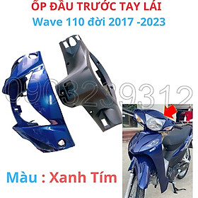 Bộ  ốp đầu trước kèm gáy xe Wave 110 - wave alpha đời 2017- 2023 màu Xanh Tím  -Hàng Mới