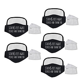 5x Adults Cotton Mouth Cover Face Mask With PM2.5 Filters & Eye