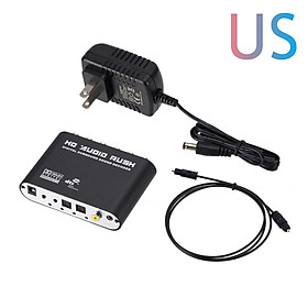 PzzPss AC3 Audio Digital to Analog 5.1 Channel Stereo DAC Converter Optical SPDIF Coaxial AUX 3.5mm to 6 RCA Decoder Amplifier Color: with US Plug