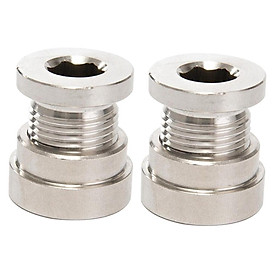2 Pcs M18x1.5mm Stainless Steel Threaded Plugs with Welded Oxygen Sensor