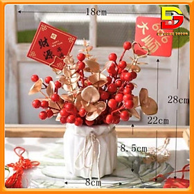 Bình Hoa Lọ Hoa Đào Đông Nhân Tạo Decor Nhà Cửa Trang Trí Tết Đón Năm Mới May Mắn DG-181