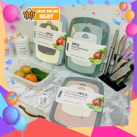 Mua  GRMN123  Giá hủy diệt   Rẻ vô địch  SET 3 THỚT KHÁNG KHUẨN - bộ 3 thớt nhà bếp siêu xinh