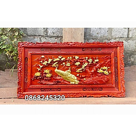 Mua Tranh phụ thê viên mãn bằng gỗ hương đỏ sơn pu dát vàng cao cấp kt 67×127×4cm