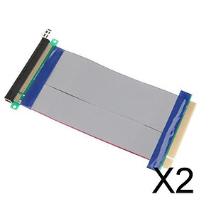 2xPCI-Express PCI-E 16X Slot Riser Card Ribbon Extender Extension 19cm Cable