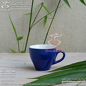 Ly tách sứ uống cafe espresso 70ml men màu xanh Coban gốm sứ Bát Tràng cao cấp