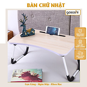 Bàn Học Gấp Gọn, Bàn Laptop Đa Năng, Có Khe Để Đồ Thông Minh, Phủ Melamin Chống Nước, Nhiều Màu, Dễ Vệ Sinh, Dễ Di Chuyển Thương Hiệu Gosashi-BipdMTB