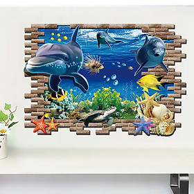 Mua Decal 3D cá heo AmyShop DCS009 ( 60 x 90 cm)