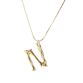 Gold Alphabet M-S  Letter Pendant Necklace  Chain Necklace