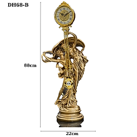 Đồng hồ quả lắc để bàn DH68-B - Đồng hồ để bàn cổ điển đẹp sang trọng kích thước  22 x 88 cm để kệ tủ trang trí phòng khách nhà ở
