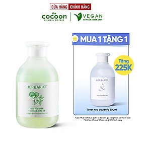 Sữa rửa mặt rau má và diếp cá Herbario 200ml thuần chay hết dầu nhờn, sạch mụn làm sạch lỗ chân lông - Vegan Mỹ phẩm thuần chay