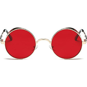 Round Metal Carved Colorful Sunglasses Fashion Eyewear Sun Proof Unisex