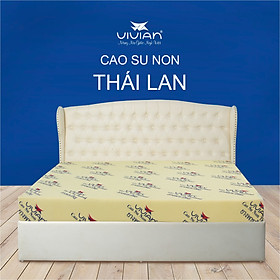 Nệm Cao Su Non THAILAND Vivian (2.0mx10cm) - Màu Vàng Nhạt - Vải Thun Lạnh - Có Dây Kéo