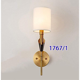 Đèn tường thân mạ vàng cao cấp chao vải trắng Đèn tường decor trang trí Tg1767