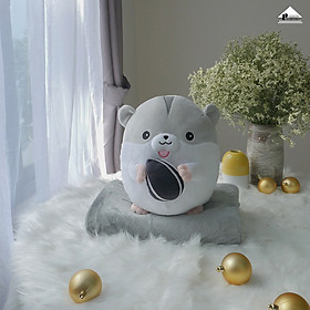 Gối Mền Ủ Tay 3 Trong 1 Hamster Tròn Bông Tuyết Mịn PA9630