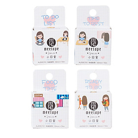 Morning light (M&G) small daily series 30mmx10m and paper tape hand account easy to tear manual tape 4 Pack AJD95701