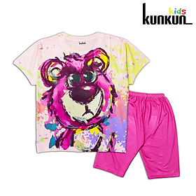 Quần áo bé gái kunkunkid in 3d hình gấu dâu Lotso TC1123-1121-1122-1120-1119- đồ bộ trẻ em size từ 10-60kg
