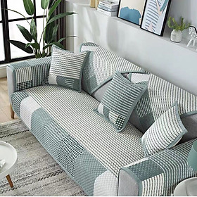 Mua Thảm sofa - Ô vuông sọc xanh lá - TSF079