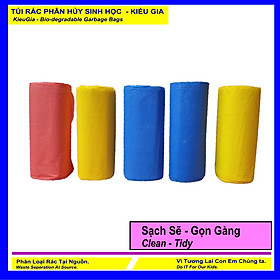 Mua Set 10 Kí Bao Rác Tự Hủy Sinh Học - Phân Hủy Sinh Học - Dạng Cuộn - 3 Size - MÀU VÀNG / Set 10 Kilograms Of Bio-degradable Trash Bags - In Rolls - 3 Sizes - COLOR YELLOW