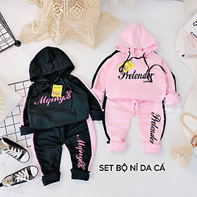 Bộ thu đông hoodie da cá "DREAMI" 18-45kg cho bé gái 4-15 tuổi. Ấm áp, thoải mái. G33