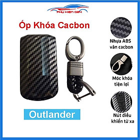 Mua Ốp vỏ bọc chìa khóa xe Outlander sợi nhựa cacbon kèm móc treo Inox