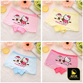 Quần chíp đùi cho em bé gái hình chú mèo sọc ngộ nghĩnh dễ thương siêu đẹp chât liệu Cotton tự nhiên JIZOE QCTE02MS