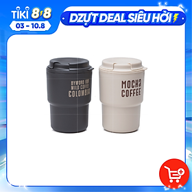 Mua Combo bộ 02 Ly cốc có nắp tiện lợi  giữ nhiệt nóng lạnh đều được 320ml  chất liệu nhựa PP