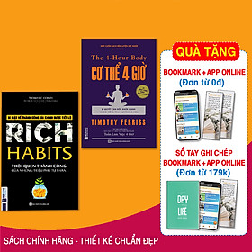 Combo 2 cuốn sách hay nhất về kĩ năng sống: Cơ thể 4 giờ + Rich Habits - Thói Quen Thành Công Của Những Triệu Phú Tự Thân ( Tặng kèm Bookmark Happy Life)
