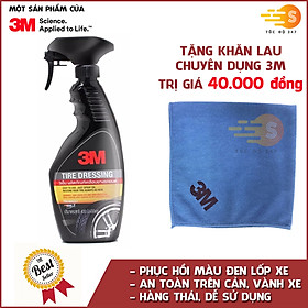 Chai xịt bảo dưỡng lốp ô tô 3M 39042LT tăng khăn lau ô tô chuyên dụng 3M màu ngẫu nhiên