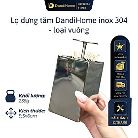 Mua Lọ đựng tăm inox 304 DandiHome nắp bấm đóng mở hoàn toàn kín