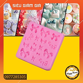 Khuôn silicon hình nhiều nơ nhỏ làm bánh rau câu, trang trí bánh kem