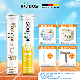 Combo viên sủi kudos vitamin c 1000mg + viên sủi kudos beauty collagen + biotin