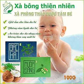 SINH DƯỢC COMBO 2 Xà bông Bạc Hà và Mướp đắng [ TẶNG 1 TÚI LƯỚI] xà phòng thiên nhiên handmade 100gr , làm sạch sâu, dưỡng da, thư giãn , mát da, ngừa mụn rôm sảy 