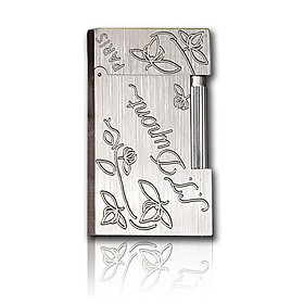 Mua Hộp Quẹt Bật Lửa Ga Đá D04T Họa Tiết Bạc Xước Khắc Hoa Văn Chữ Chìm Cao Cấp