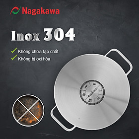 Bộ 3 nồi inox 304 đa lớp toàn phần Nagakawa Aki NAG1357 - Dùng trên mọi loại bếp - Hàng chính hãng