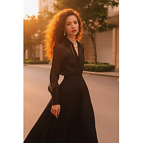 Áo Sơ Mi Tay Dài Xuyên Thấu Organza Huyền Sương Top152