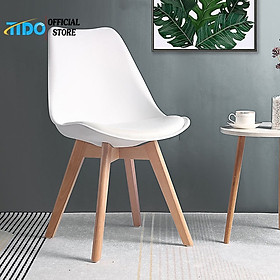 Ghế ăn nệm - Ghế nhựa chân gỗ Kachi Eames có nệm lót - Thương Hiệu TIDO