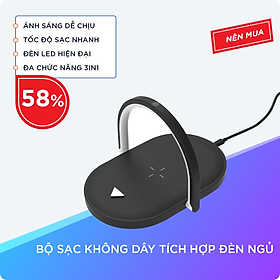 Mua Bộ Sạc Không Dây Tích Hợp Đèn Ngủ Với Công Suất 15W  Vật Liệu Cao Cấp