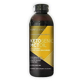 Keto Science Ketogenic MCT Oil Dietary Supplement, Made from 100% Coconuts, Sustained Natural Energy, Helps Burn Fat and Weight Loss, 15 fl. oz. (30 Servings)