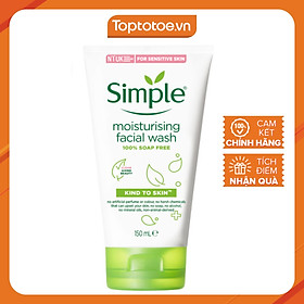 Sữa Rửa Mặt Làm Sạch Sâu Simple Kind To Skin Moisturising Facial Wash (150ml)