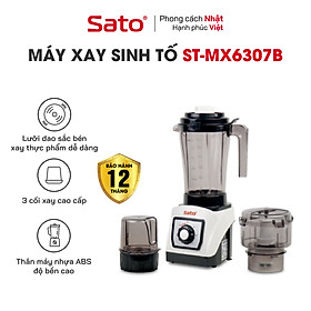 Máy xay sinh tố đa năng SATO MX6307B - Thiết kế sản phẩm tinh tế, sang trọng, đẳng cấp với màu sắc tương phản nổi bật - Miễn phí vận chuyển toàn quốc - Hàng chính hãng