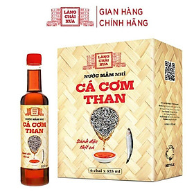 Thùng 6 Chai Nước Mắm Làng Chài Xưa Cá Cơm Than Chai Nhựa 6x525ml