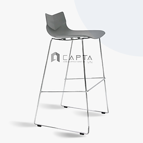 Mua Ghế cao quầy bar thân nhựa chân thép màu inox CB LEAF Ghế bar hiện đại cho showroom ô tô nhập khẩu cao cấp TpHCM