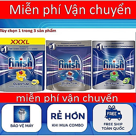 Túi 60 viên rửa chén Finish Quantum Dishwasher Tablets PTT025459 - viên rửa bát finish 60V hương táo nhập khẩu ba lan