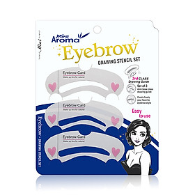 Bộ Khuôn Kẻ Chân Mày Mira Aroma Eyebrow Drawing Stencil Set ( 3 miếng/ bịch) C415